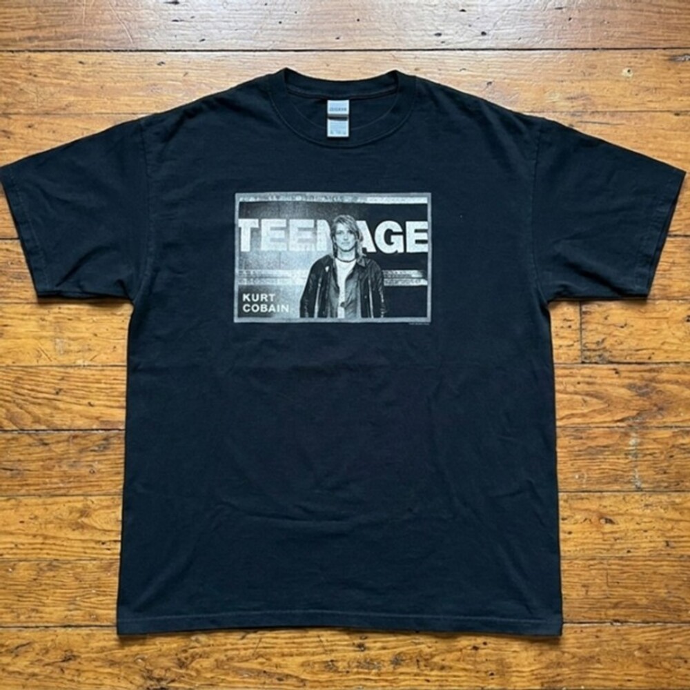 2002 Kurt Cobain Teenage Magazine Band T-Shirt Black